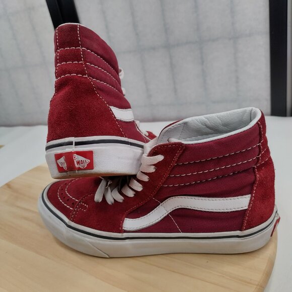 Vans SK8-Hi Tops Rumba Red & White Skate Shoes Sneakers US Women 6.5 / Men 5 - Picture 12 of 15